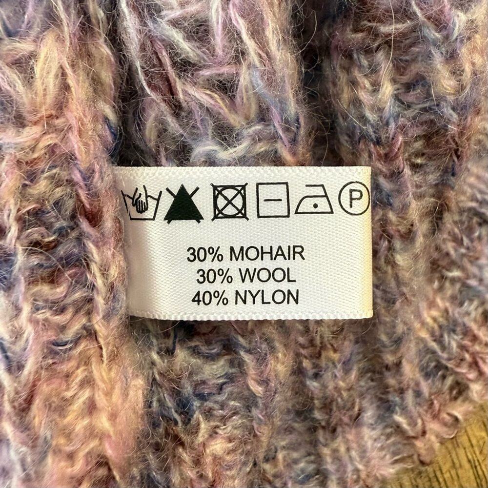 Lisa Todd Mohair Duster Sweater Dream Wool Blend Knit Long Open Purple Sz Small - Picture 5 of 8